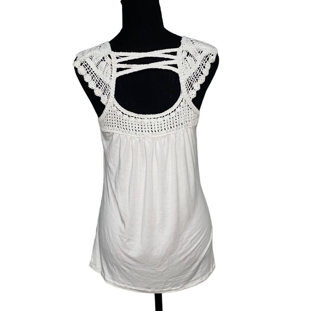 Boston Proper White Crochet Knit Tank Top - Picture 4 of 5